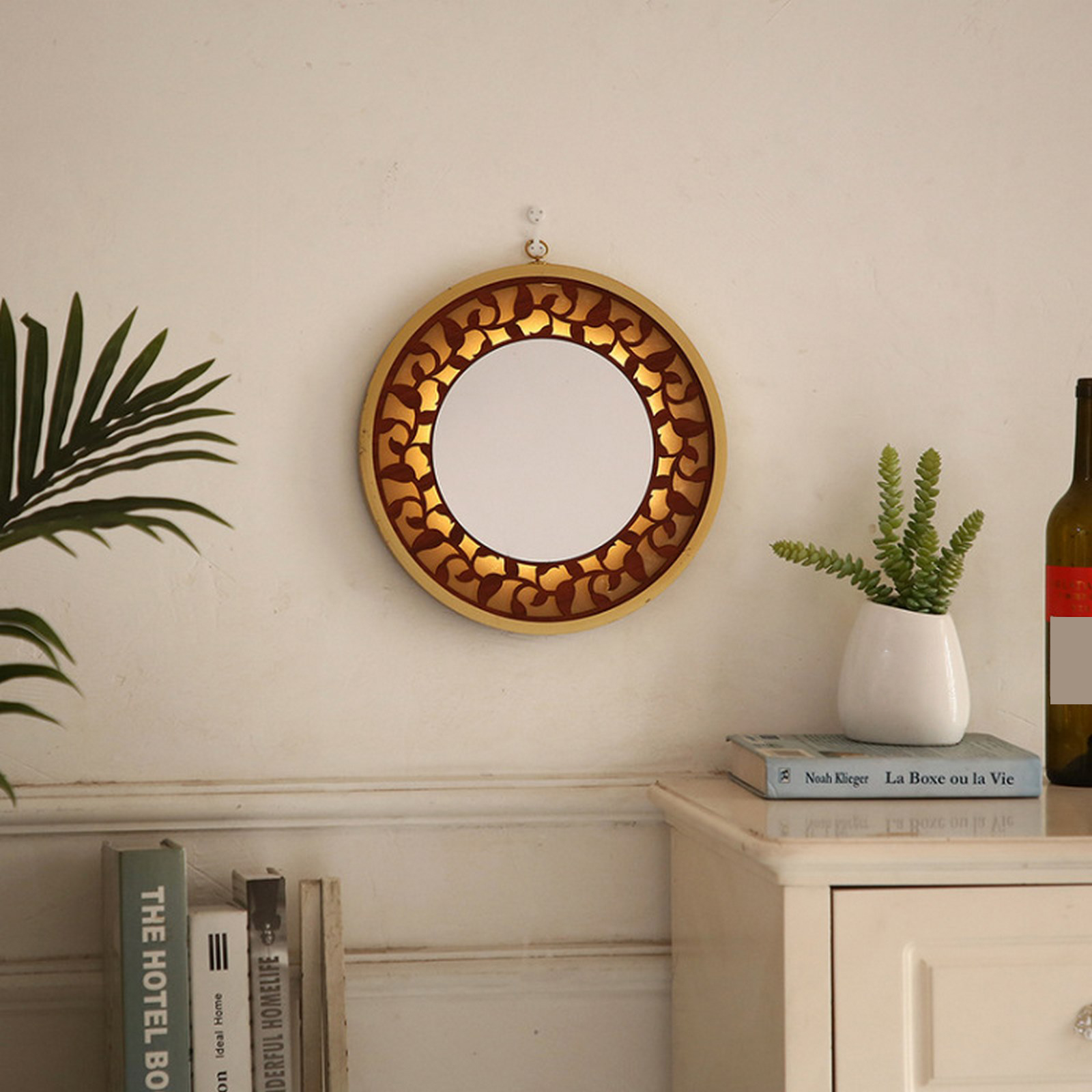 Household Luminescent lamp wood Craft LED Light Home Wall Hanging Light Decorative Table Lamp Household Accessory