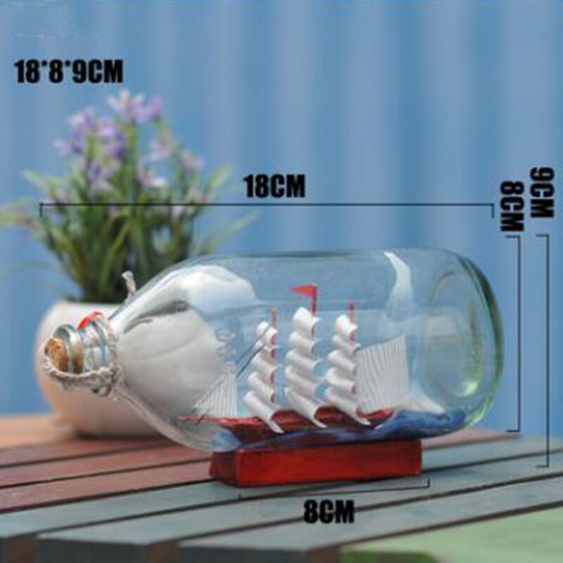 Mini bateau de Pirate à voile de 6 styles, petit bateau en bois liège verre dérive bouteille de souhait, flacon de charme, de saint valentin, décoration de la maison: kaki foncé