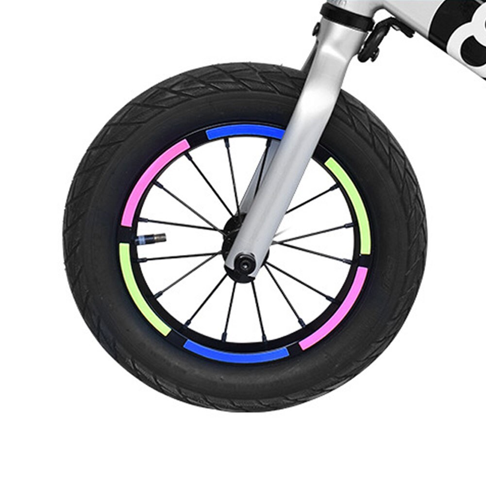 10 sztuk dziecięcy rowerek biegowy koła jasne taśma odblaskowa naklejki wystrój wioślarz akcesoria zewnętrzne