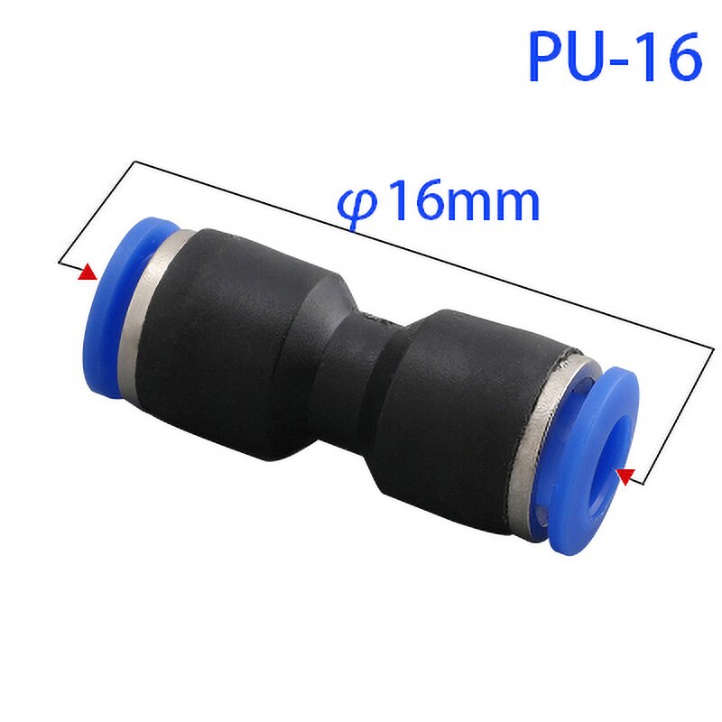 Pneumatiska kopplingar pu/pg rak koppling 4-16mm od slang reducerande 8-6mm plast tryck in snabbkoppling luftarmatur vvs: 16mm
