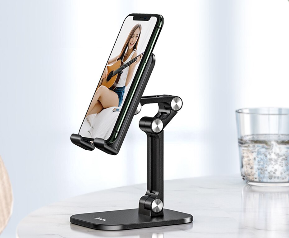 Phone Holder Accessories Adjustable Universal Phone Stand Holder Tablet Desk Holder Stand for Bracket for Tablet Smartphone: Black