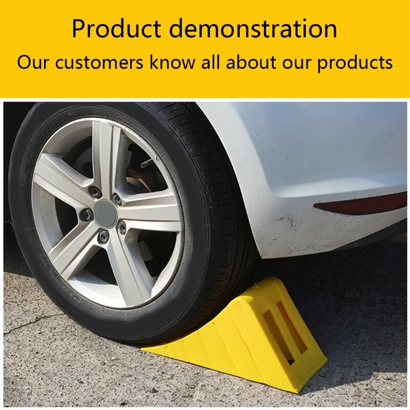 Wheel Ramp Triangle Skid Stop 2Pcs Wheel Chocks Stop Slider Block for Car Truck Travel Trailer RV Accessories