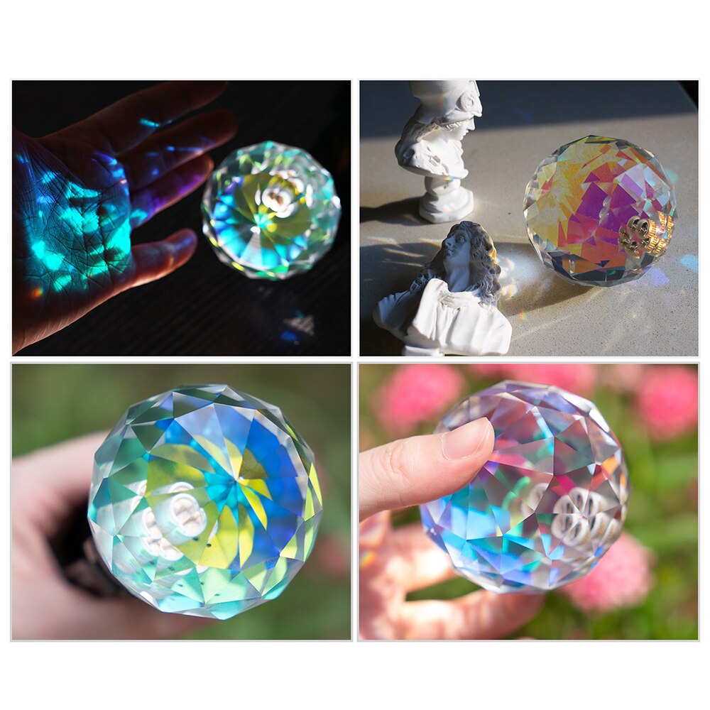 Selens Crystal Prism Stained Glass DIY Photography Studio Accessories Crystal Prism Ball With 1/4'' Screw Glass Magic Photo Ball