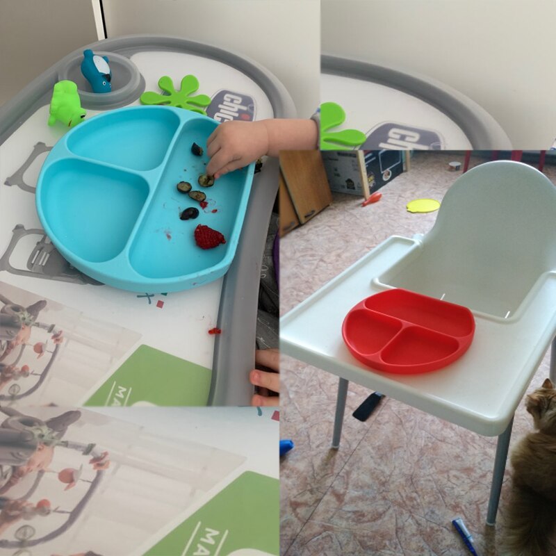 Gioco Della Cucina Del bambino Sorriso Piatto Da Tavola Sorriso Viso Del bambino impostato Da Tavola per Bambini Piatto di Piatti per Bambini Del bambino Del silicone Ciotola Ventosa