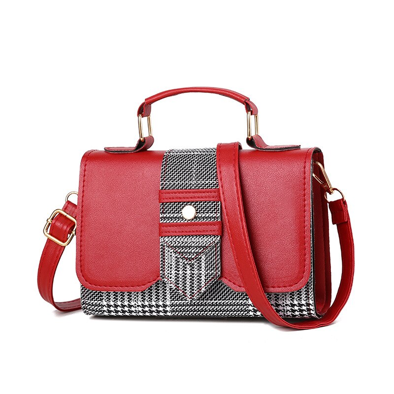 Crossbody Tas Voor Vrouwen Pu Lederen Schoudertas Meisjes Klassieke Rhombic Mini Messenger Purse Populaire Retro Vierkante Handtassen: wine red