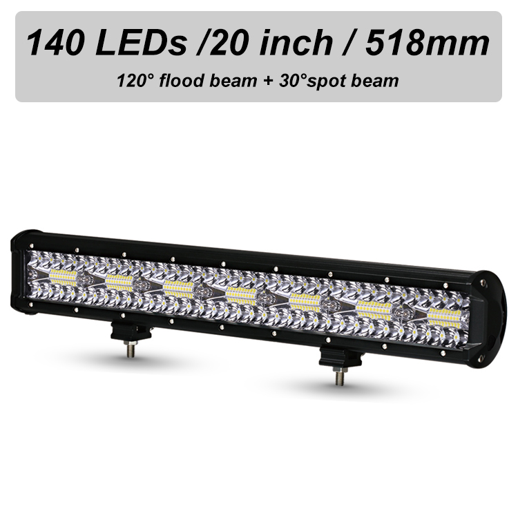 Nlpearl 3- rad led bar 4-20 tommer led lys bar/arbeidslys for bil traktor båt offroad 4 x 4 lastebil atv 12v 24v arbeidslampe frontlykt: 1 stk -420w-140 led