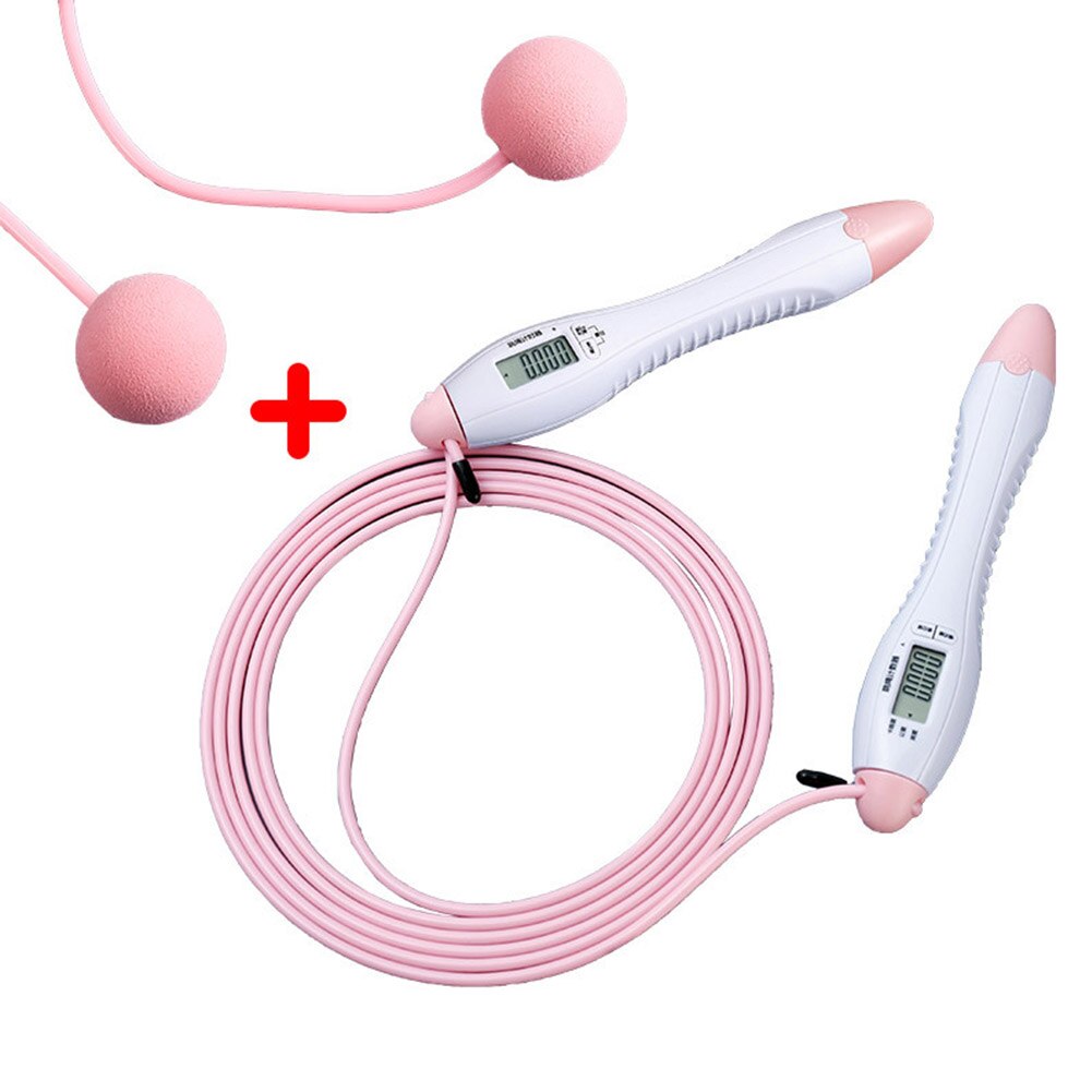 4 Modes 360 Degrees Rotation Induction Double Screen HD Display Home Gym Digital Counting Jump Rope Anti Winding ABS: Pink B
