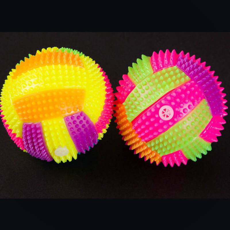1 st självlysande boll hundleksak mjukt gummi sällskapsdjur hund tugga elastisk boll leksak led boll valp liten stor hund pipande interaktiv leksak