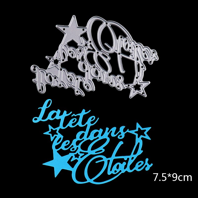 Dolce vita metalen snijmallen franse woordmallen la vie est belle letteralfabet knutselmallen scrapbooking voor doe-het-zelf kaartbenodigdheden: Hoofd in de sterren
