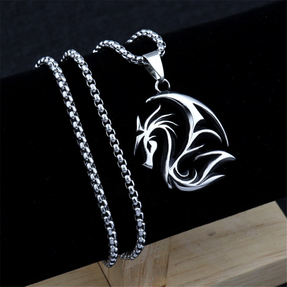 Vlam Flying Dragon Hanger Europese En Amerikaanse Dominante Mannen Ketting Titanium Staal Legering Zodiac Retro Hanger Ketting: Default Title