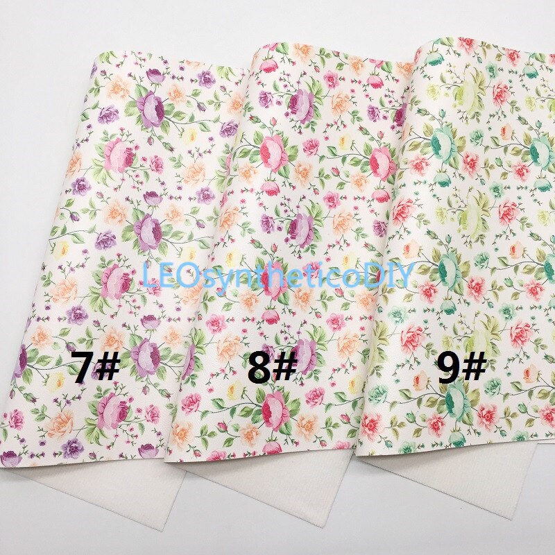 1 Pc 21X29CM Bloemen Gedrukt Faux Leer Stof, Synthetisch Leer Stof Lakens, Leer Voor Maken Bows Leosyntheticodiy T413