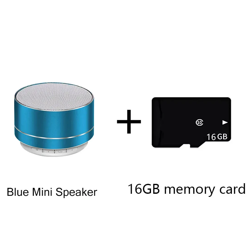 Bærbar  a10 trådløse bluetooth mini-højttalere lille stålkanon subwoofer farverig mini-kort bluetooth-højttaler: Blå