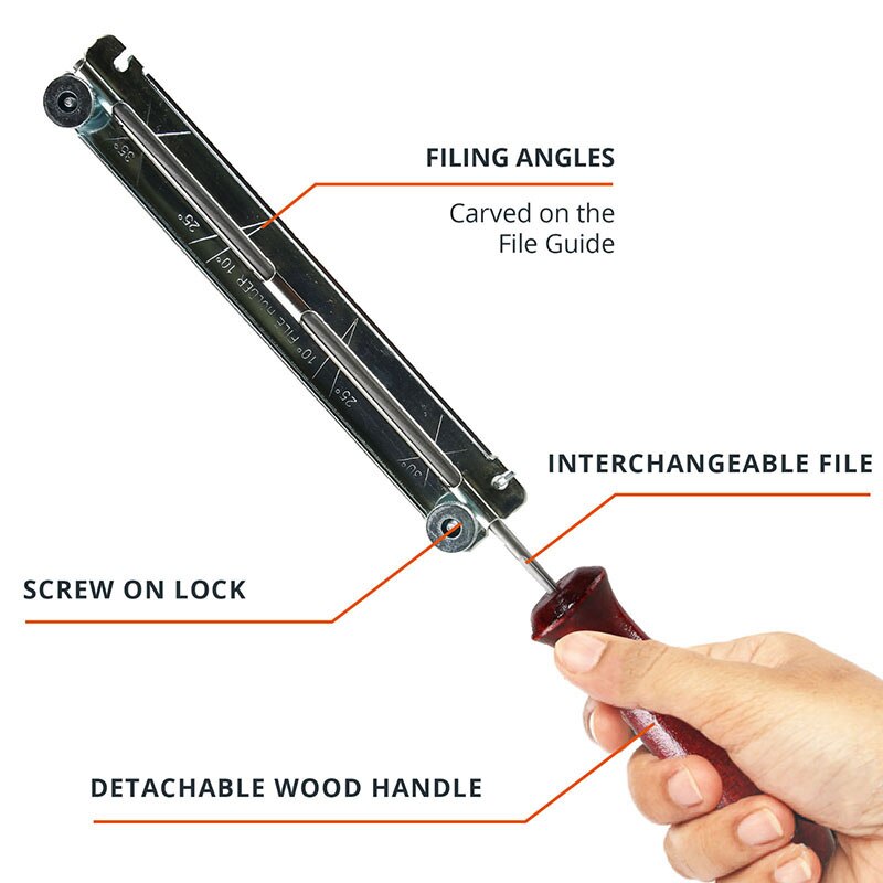 Set Of 10 Chainsaw Sharpening Kit Sharpener Tool Files Set With Storage Pouch