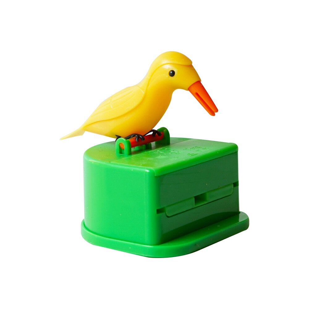 Small Bird Press Toothpick Box Automatic Toothpick Dispenser Toothpick Storage Container Desk Decoration Kitchen Gadget: B