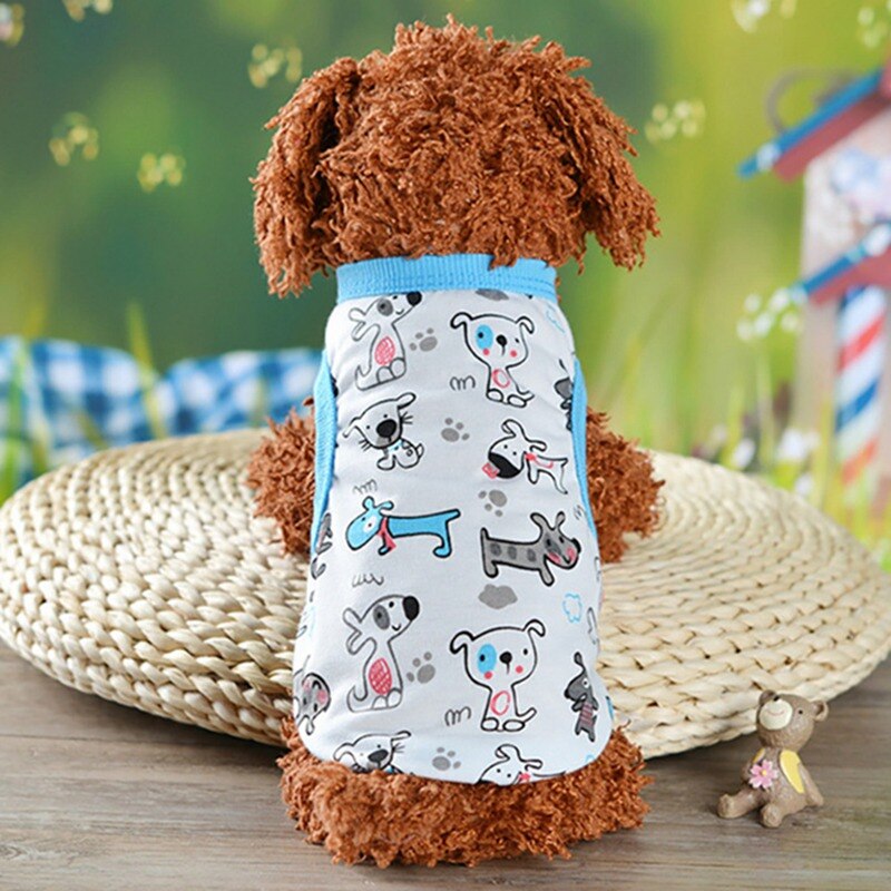 Hond T-shirt Zachte Puppy Honden Kleding Leuke Kat Kleding Cartoon Huisdier Kleding Zomer Shirt Casual Vesten Voor Kleine Huisdieren XS-XXL: C / S