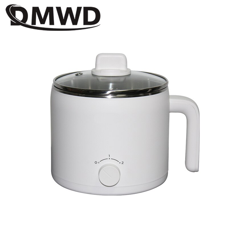 DMWD 1.2L MultiCooker Noodles Soup boiling Pot Eggs Food Steamer Electric Rice Cooker Stainless Steel Heating Pan household