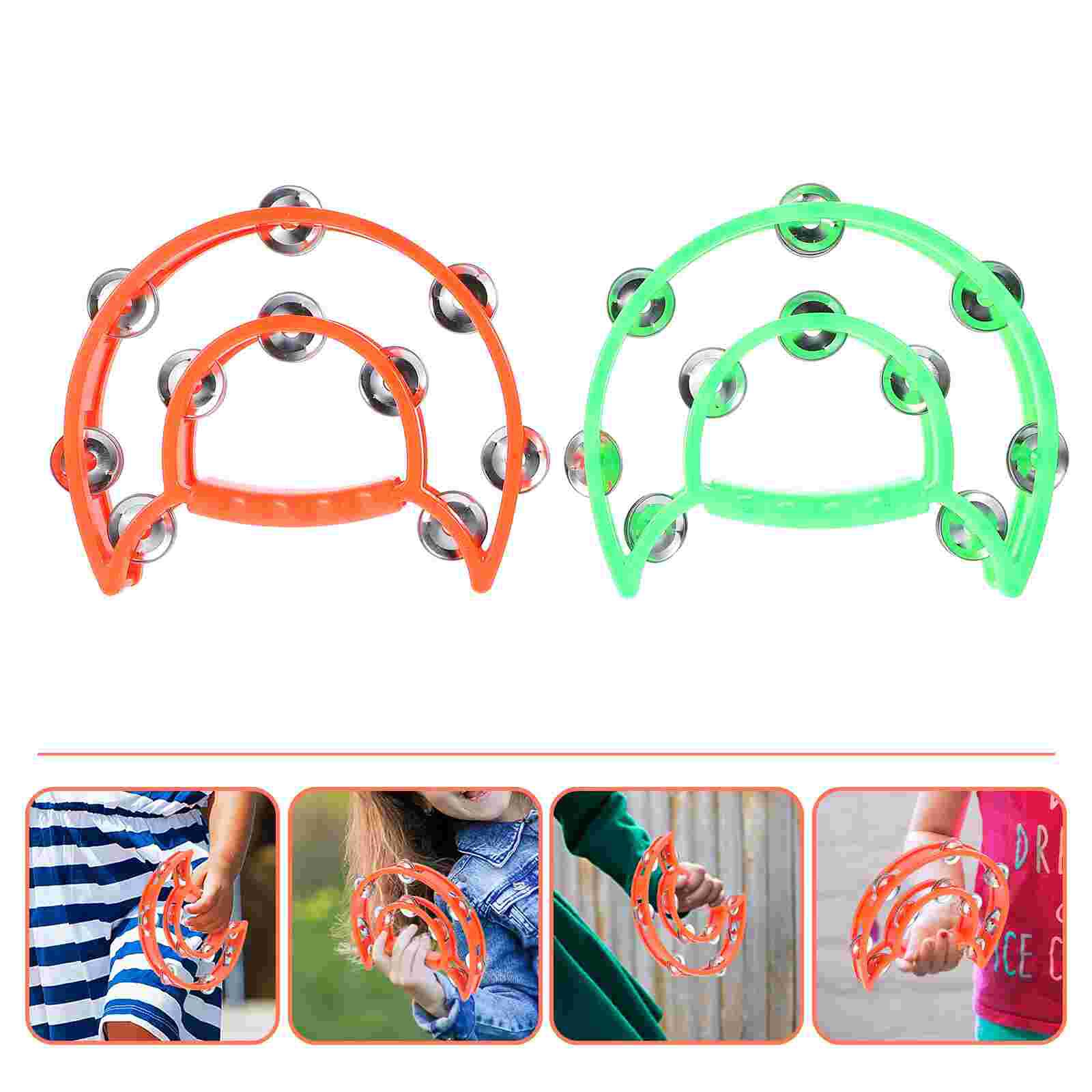 2Pcs Kids Hand Bell Musical Party Props Draagbare Hand Bell Willekeurige Kleur