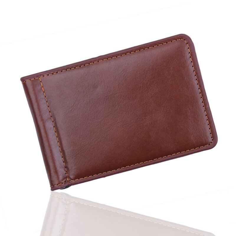 BLEVOLO Korte Vierkante Clutch Portemonnee PU Lederen Portemonnee Densigner Mannen Portemonnee Zachte Effen Mannelijke Portefeuilles Dunne Card Coin Bag: Brown