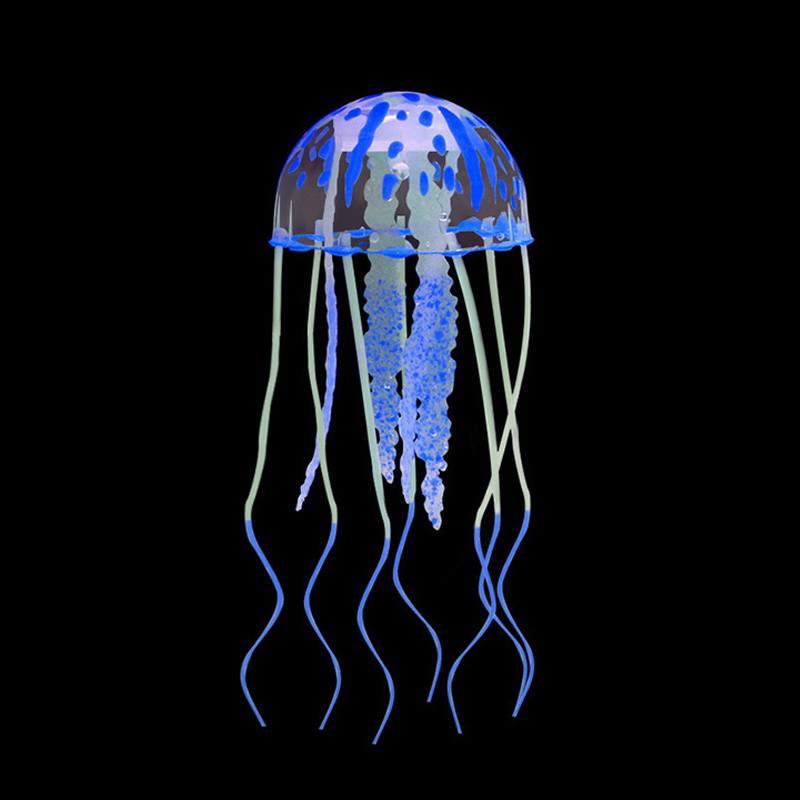 Silikon gefälschte Quallen künstliche Ornamente Aquarium Dekoration leuchtende Aquarium Landschaftsbau Dekoration Aquarium Zubehör: Blau