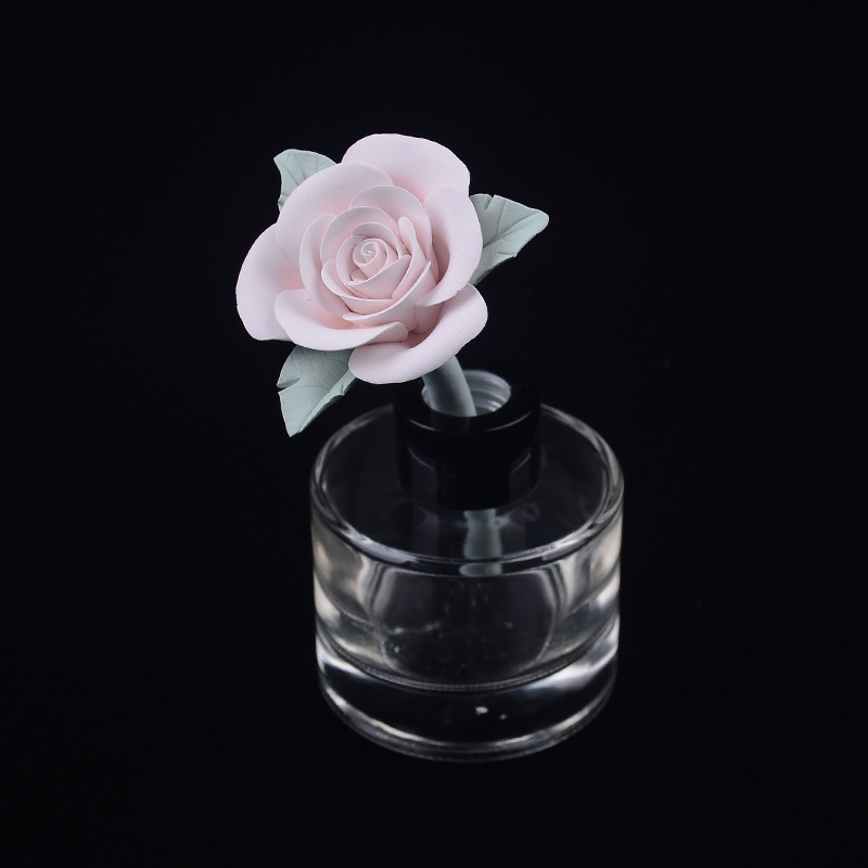 1pcs Aromatherapy Ceramic Flower for Reed Diffuser, Home Fragrance and Essential Oil Home Decoration Ceramic Accessaries: plum