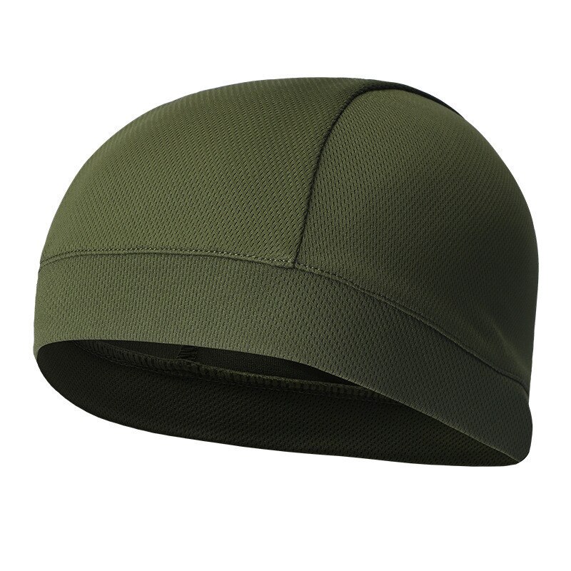 Mænd kvinder cykel hætter åndbar hurtig-tør hat ensfarvet polyester fiber sport løb hue en størrelse: Militærgrøn