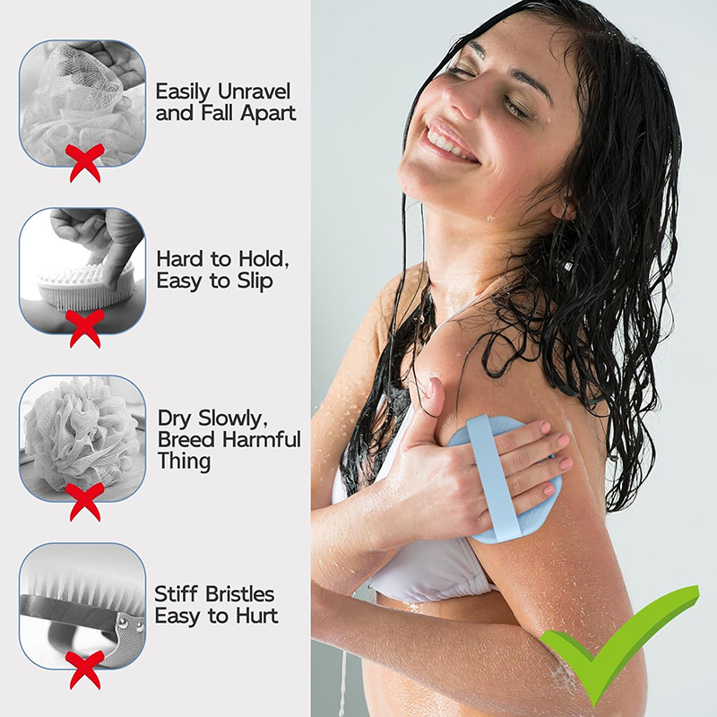 Siliconen Body Scrubber Exfoliërende Body Wash Scrubbers Exfoliator Douche Body Brush voor effectief douchen Peeling