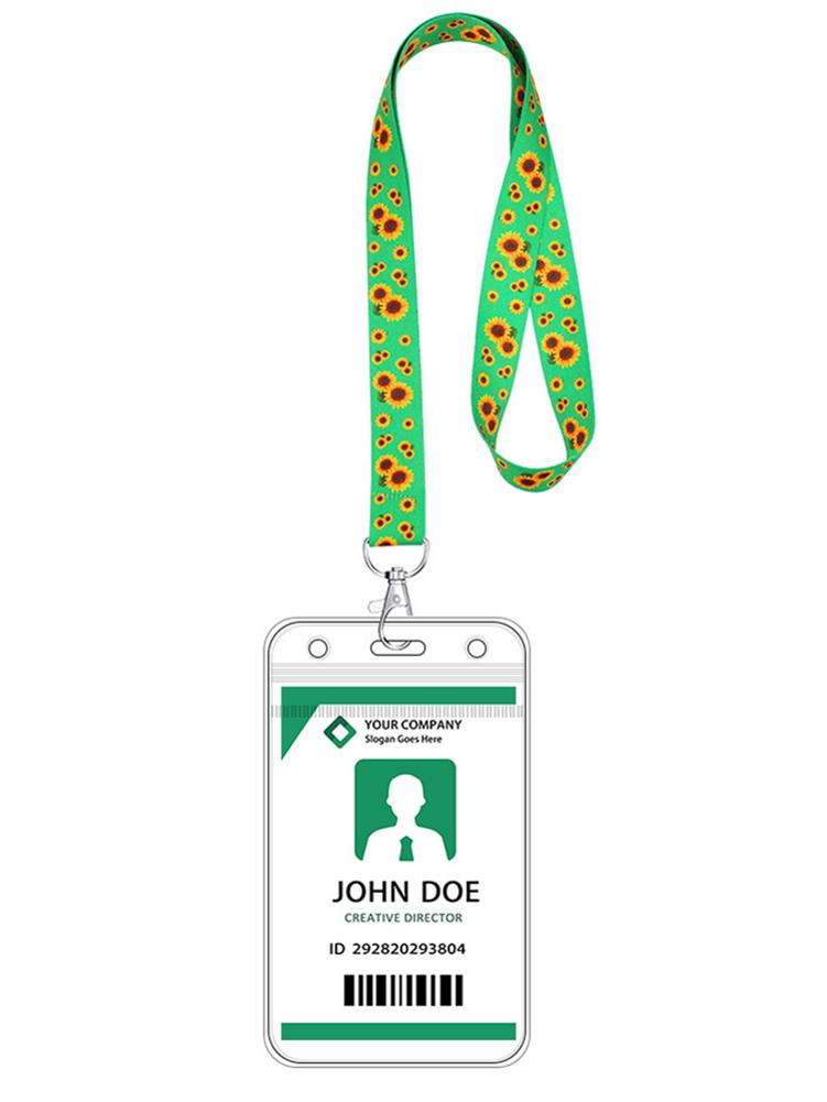 Universal Card Holder Includes Sunflower Neck Lanyard Straps And Transparent Badge Waterproof For Keys ID Card Plane Ticket