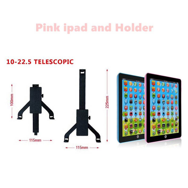 Kids Tablet Holder Support Rotatable Baby Stroller Accessories Universal Adjustable Mount Bracket Stander Infant Outdoor Study: pink ipad and Holder