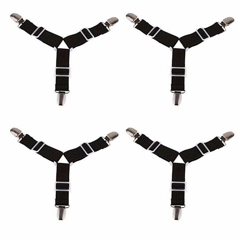 2Pcs Duvet Blanket Fastener Straps Fixing Slip-Resistant Belt Adjustable Bed Sheet Clips Cover Grippers Holder Mattress