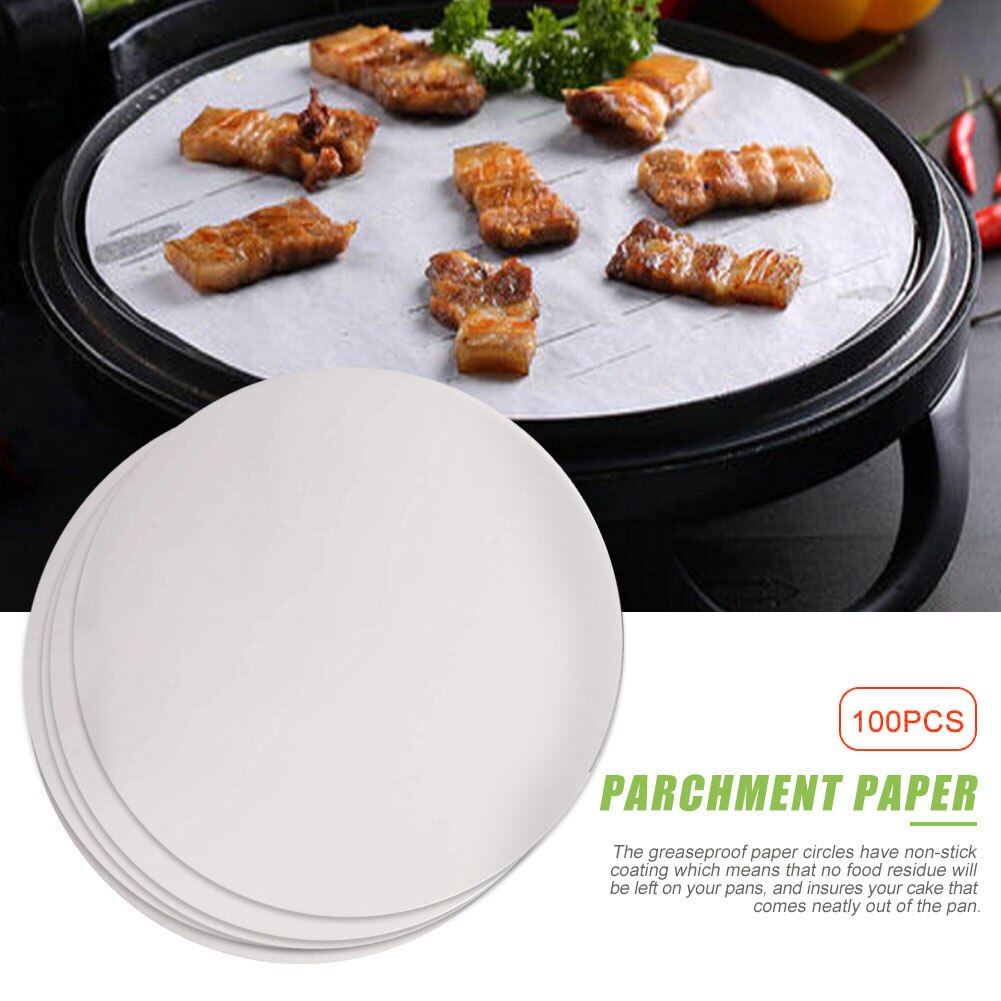 100Pcs 7/8/9 Inch Ronde Bakpapier Cirkel Cake Pan Liners Perkament Papier Bbq Non-stick Bakken tool