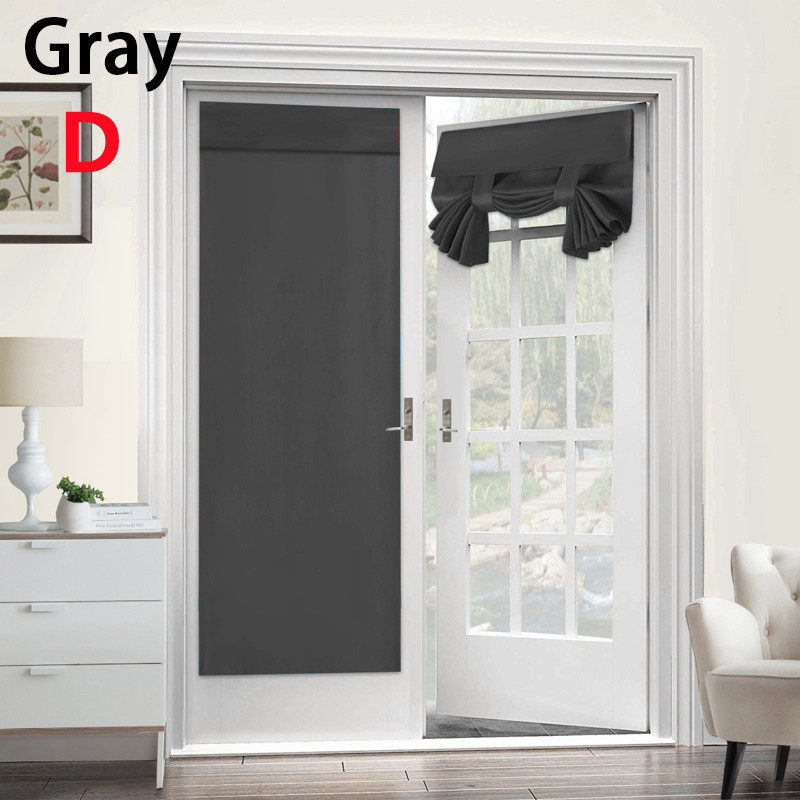 1PCS high-grade soundproof and high shading French door curtains without perforation Velcro curtains S7: D