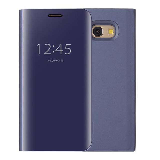 Spiegel Flip Schutzhülle Telefon Fall Für Samsung Galaxy A8 Plus EINE 8 A8plus SM A530 A730 A530F A730F SM-A730F DS Stehen Abdeckung: For A8 Plus 2018 / Purple