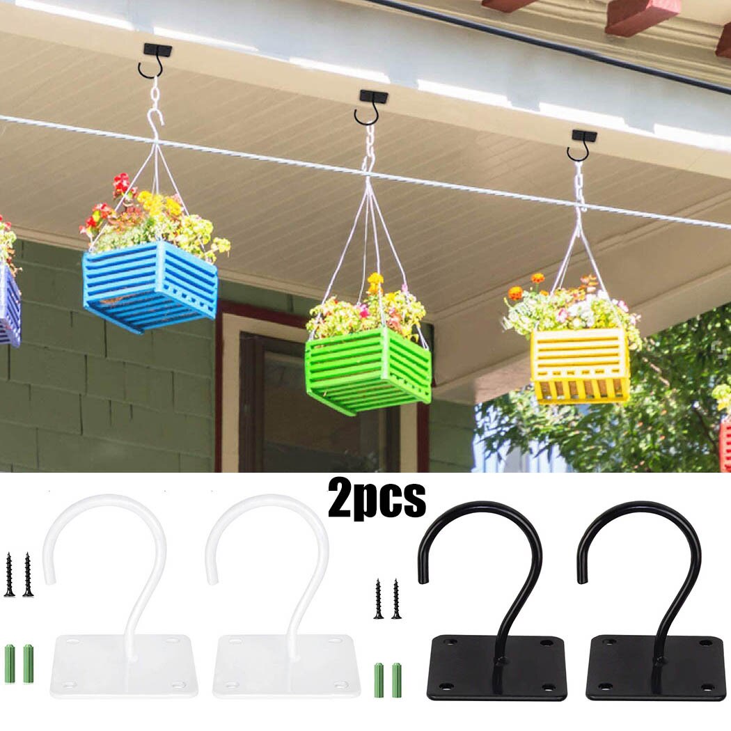Ganchos para el techo, soporte de pared para plantas de jardín, cesta colgante, almacenamiento para el hogar, , 2 uds.,