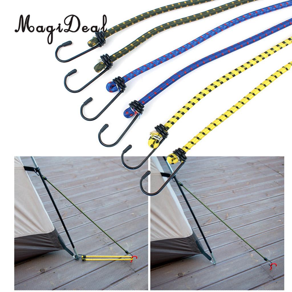 6 Stuks Elastische Bungee Koord Touw Bagage Verpakking Band Met Haak Uiteinden Outdoor Reizen Camping Wandelen Vissen