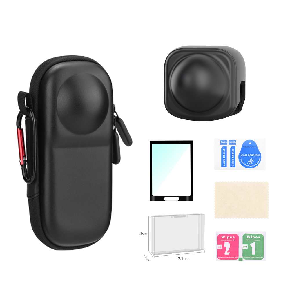 BRDRC Mini-Tragetasche für Insta360 X5 X4, tragbare Karosserie-Aufbewahrungsbox, kratzfeste Tasche mit Karabiner, Sportkamera-Zubehör: Pearlized