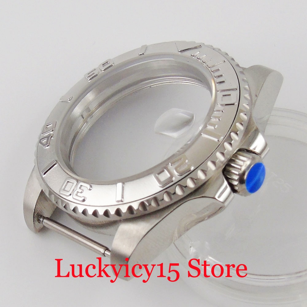 Fit NH35 Beweging Rvs 40Mm Horloge Case Legering Bezel Sapphire Crystal Glas Backcover