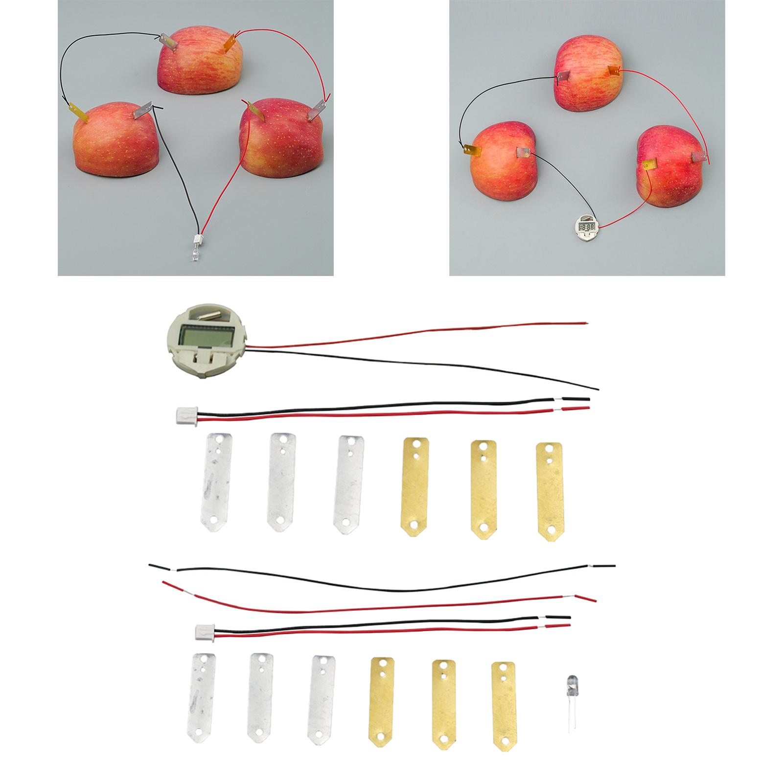 Batería de frutas DIY, Kits de energía, juguetes de experimentos de electricidad de patatas para niños pequeños, de cumpleaños para niños en edad preescolar