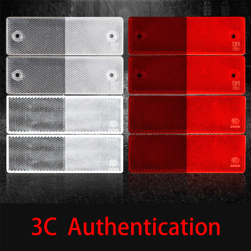 Cinta reflectante rectangular de 5x15cm para coche, motocicleta, moto, caravana, camión, tornillo en Reflector de seguridad, accesorios exteriores para coche