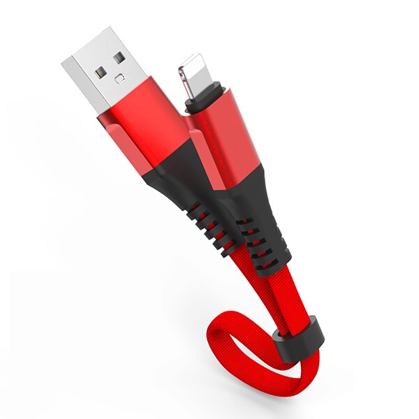 Nohon cabo de dados usb curto, iluminação para iphone xs xr x 8 7 6 6s 5S 5c 5 plus para ipad mini carregador de cabo de energia 0.3m: Vermelho