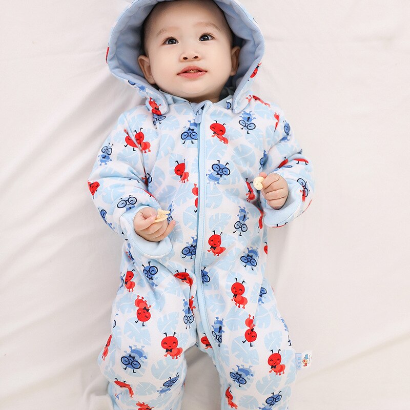 Pasgeboren Baby Jongen Herfst-Winter Fleece Klimmen Kleding 3-12 M Lange Mouwen Baby Meisjes Cartoon Kleding Peuter footies Kleding