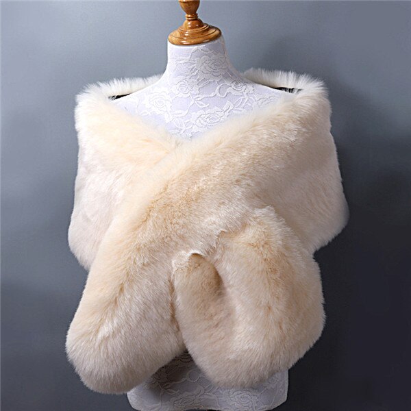 Bont Faux Winter Bolero Vrouwen Bruids Sjaal Bruiloft Cape In Voorraad Mantels Jas Jas Voor Avondfeest: 5