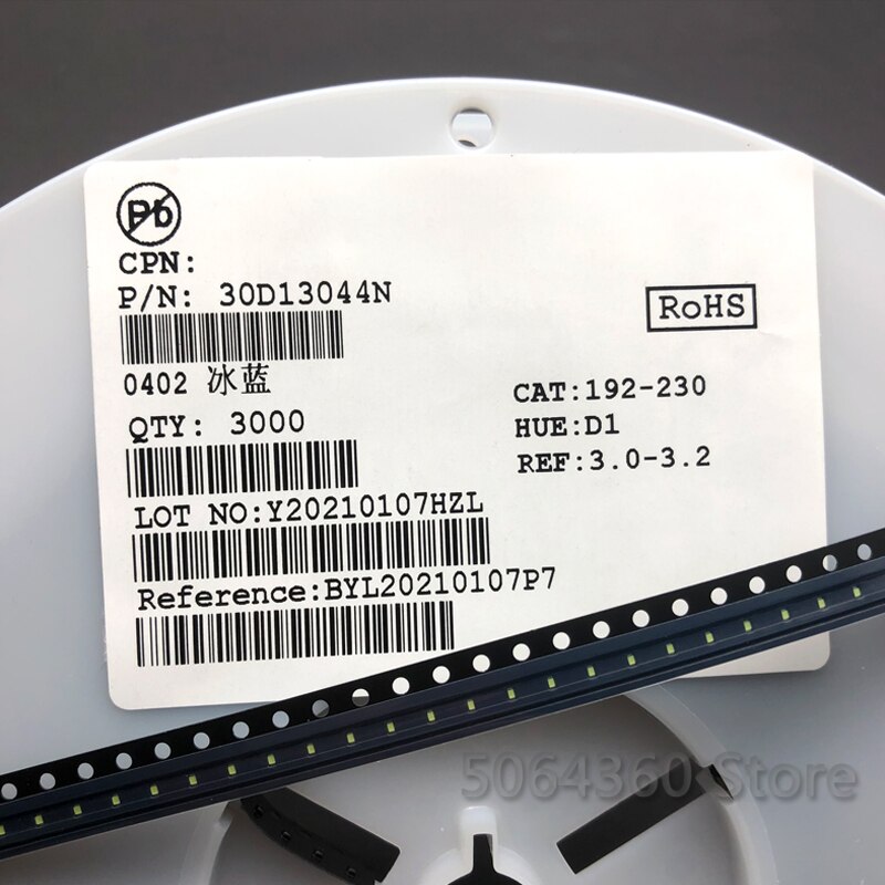 100Pcs 0402 Ice Blue Heldere Smd Led Light-Emitting Diode Smd 1206 Leds Clear Blue 0402 Diodes