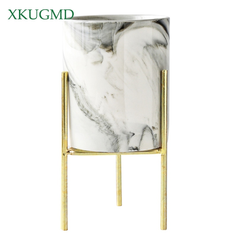 Marmor jern keramiske blomsterpotter rack plantestativ hylde støtte til saftige planter blomster vase hjem havearbejde borddekoration