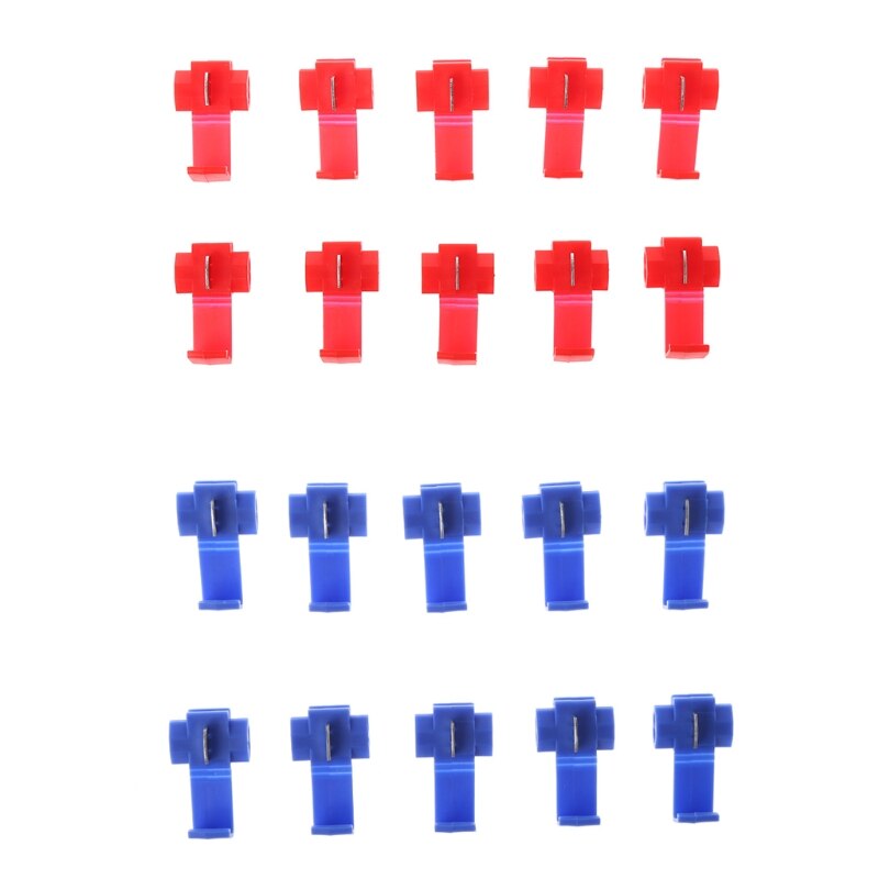 Auto 10pcs 2 Pin T Shape Wire Cable Connectors Terminals Crimp Lock Quick Splice Car Kit Tool 1XCF