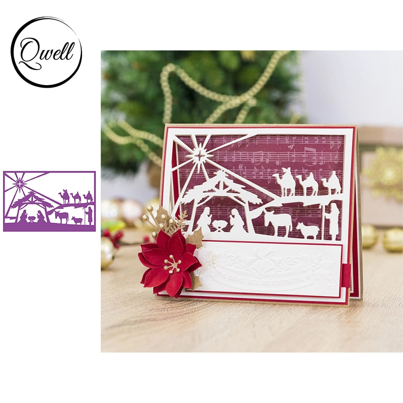 Qwell dieren geit kameel huisje frame metalen snijmallen diy scrapbooking knutselen papier kaarten decoratie album