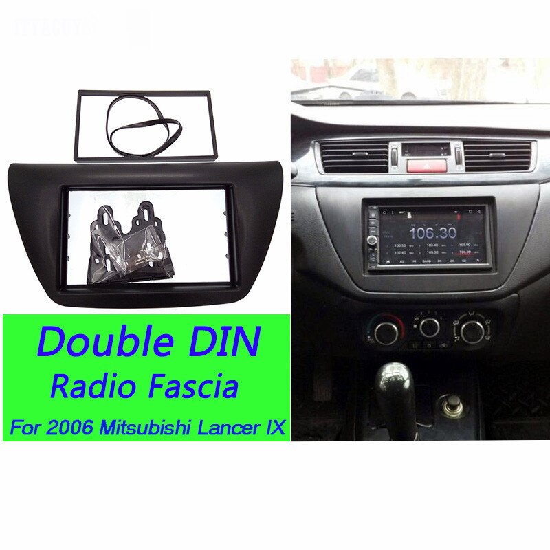 2DIN Autoradio Fascia Fit Voor Mitsubishi Lancer Ix 2006 Plaat Frame Panel Dash Mount Kit Adapter Trim Bezel Dvd speler Trim