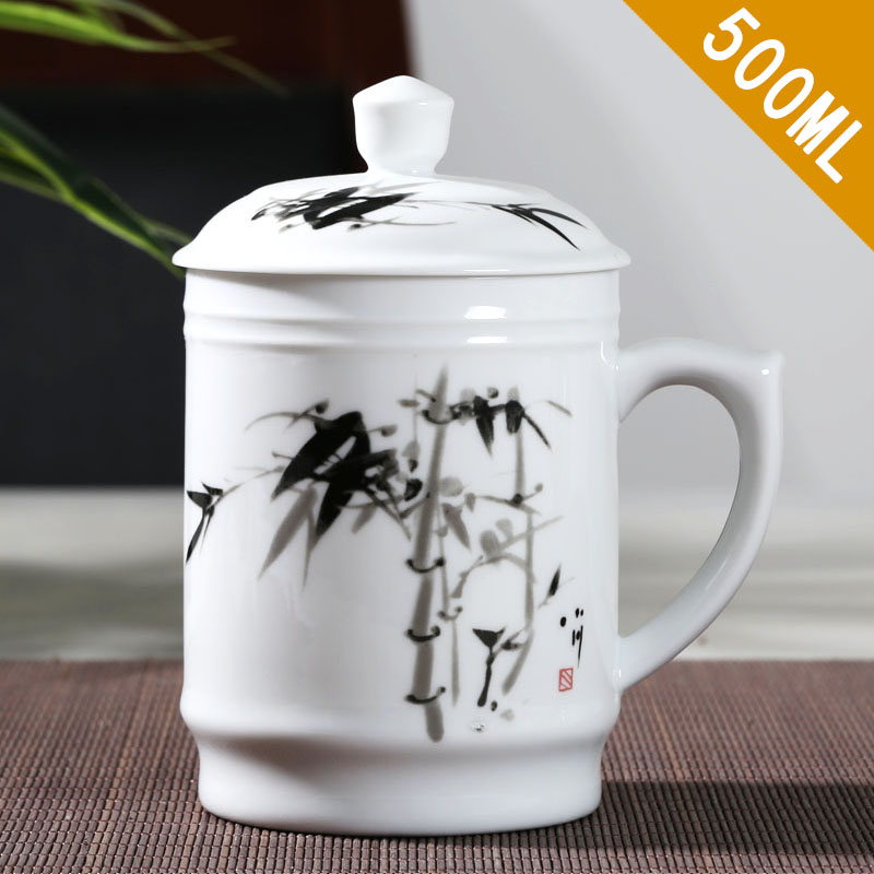 Jingdezhen Ceramic With cover Teacups Hand Painted Flower Pattern Master Teacup Boutiques Tea Ceremony Accessories Supplies: I  8.5X15CM  500ML