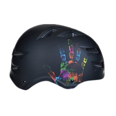 MOON-casco de ciclismo ligero, protector de conducción con amortiguación, ventilación, estampado a mano, para bicicleta de montaña: BLACK / L