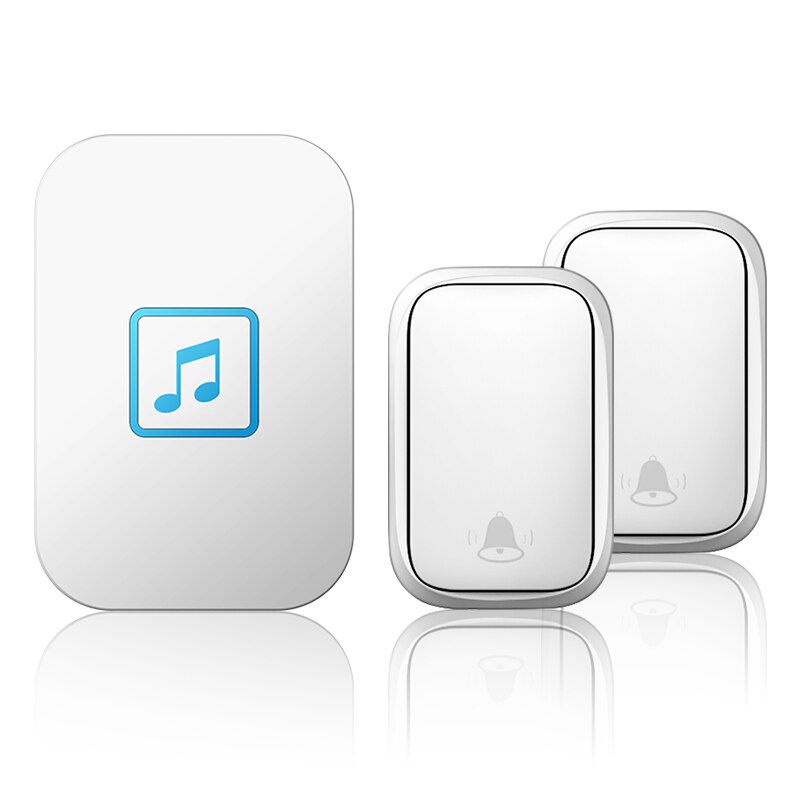 Cacazi Waterdicht Self-Aangedreven Home Draadloze Deurbel 150M Remote Geen Batterij Knop Us Eu Uk Au Plug Ontvanger call Ring Bell: white 2TR x 1RE / Au