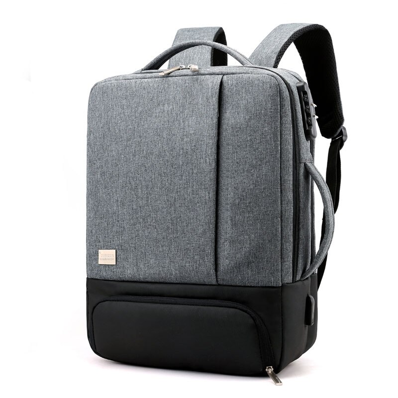 Männer Frauen USB Ladung Reise Geschäft Tasche 15 Zoll Laptop Rucksack Männlichen Wasserdichte Anti-diebstahl Schuh Lagerung Taschen Rucksäcke für Männer: dunkel grau